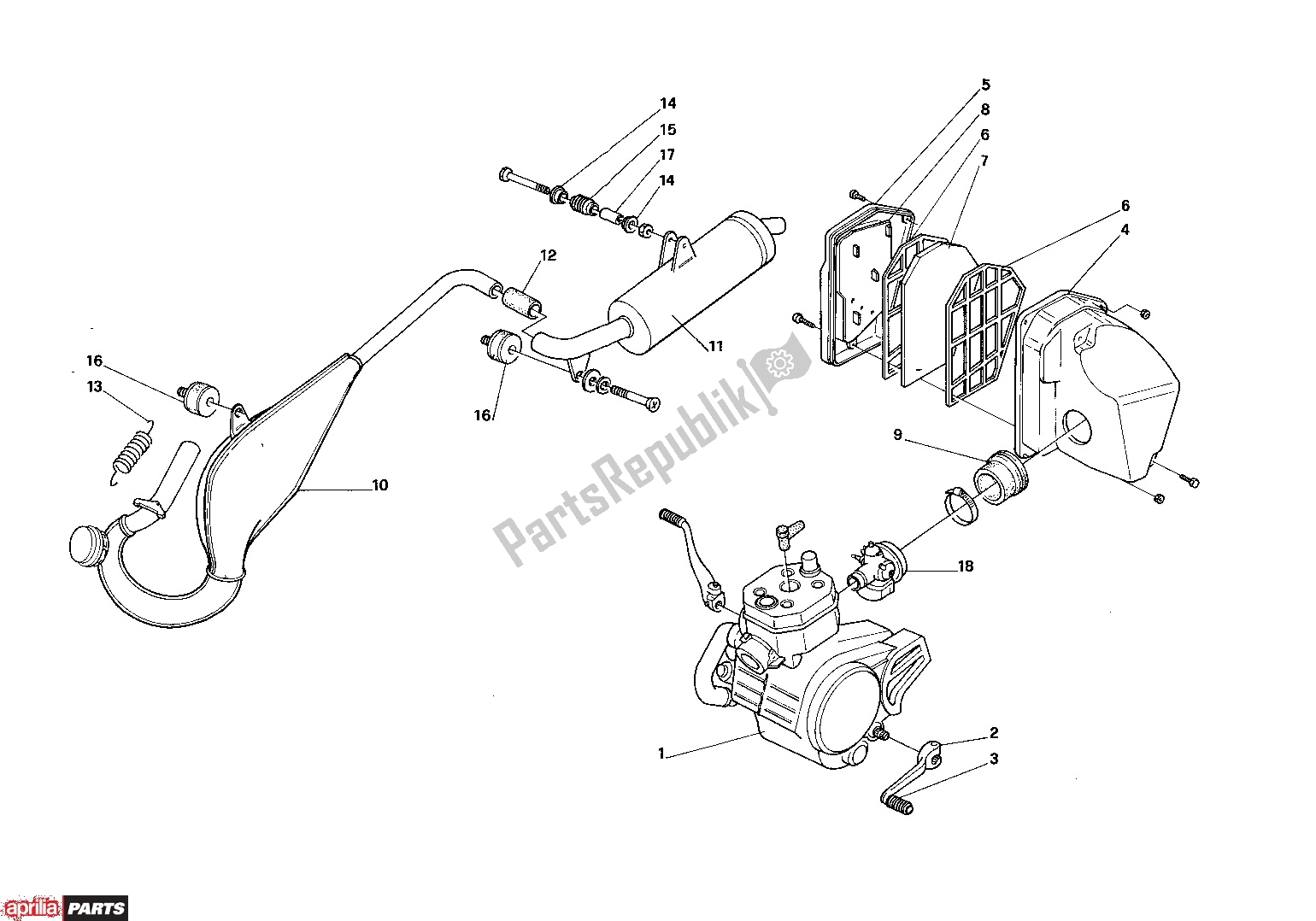 Alle Teile für das Exhaust des Aprilia RX 210 50 1989