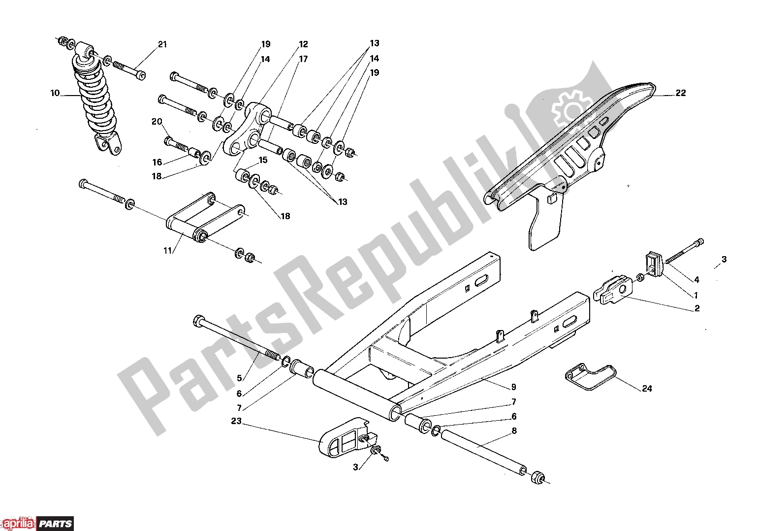 Toutes les pièces pour le Rear Swing du Aprilia RX 210 50 1989