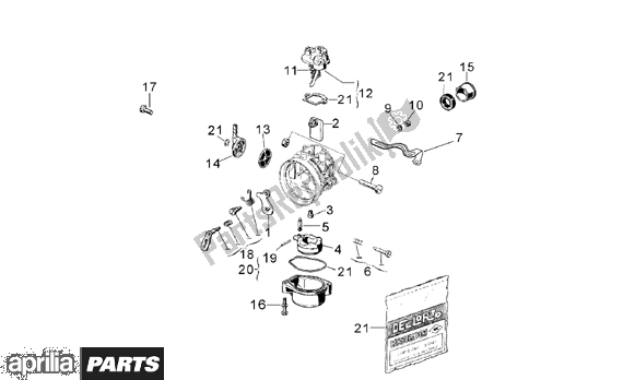 All parts for the Carburettor Ii of the Aprilia RX 216 50 2003 - 2004