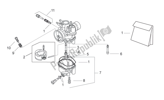Alle Teile für das Carburettor Iv des Aprilia RX 216 50 2003 - 2004