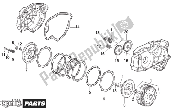 Todas las partes para Clutch de Aprilia RX 216 50 2003 - 2004