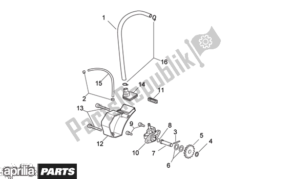 Alle onderdelen voor de Oil Pump van de Aprilia RX 216 50 2003 - 2004