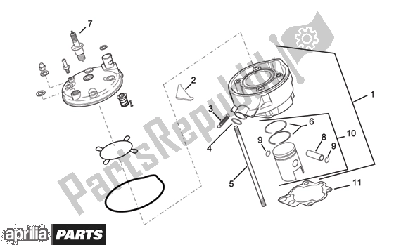 Toutes les pièces pour le Piston du Aprilia RX 216 50 2003 - 2004