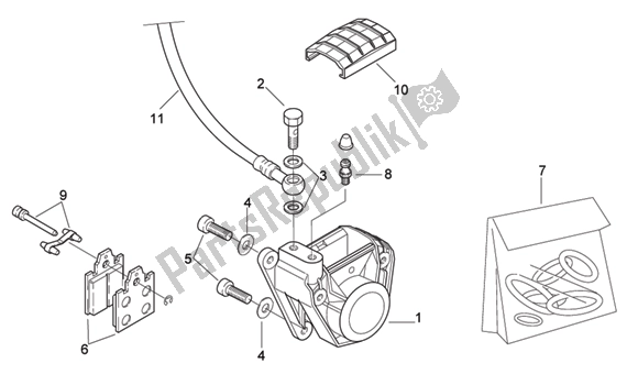 Todas as partes de Rear Brake Caliper do Aprilia RX 216 50 2003 - 2004