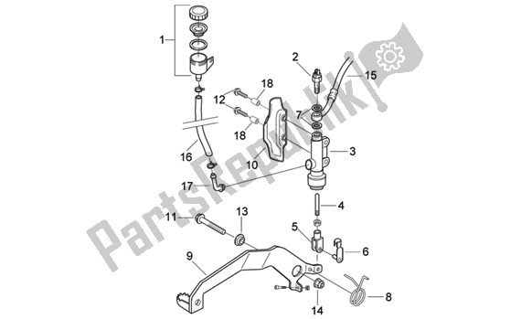 All parts for the Rear Brake Pump of the Aprilia RX 216 50 2003 - 2004