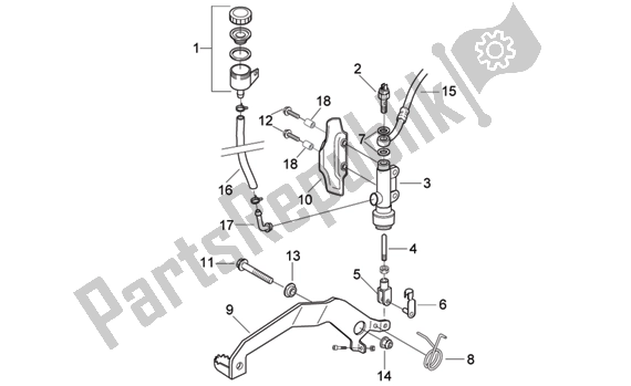 All parts for the Rear Brake Pump of the Aprilia RX 216 50 2003 - 2004