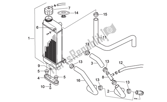 Todas las partes para Water Cooler de Aprilia RX 216 50 2003 - 2004