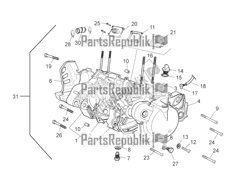 Alle Teile für das Kurbelgehäuse des Aprilia RX 50 2016