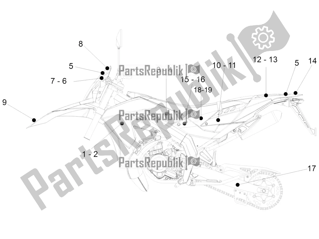 Tutte le parti per il Decalcomania del Aprilia RX 50 2016