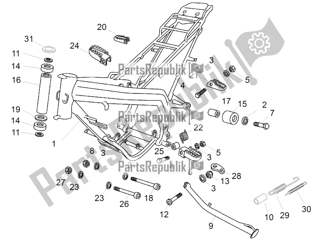 All parts for the Frame of the Aprilia RX 50 2016