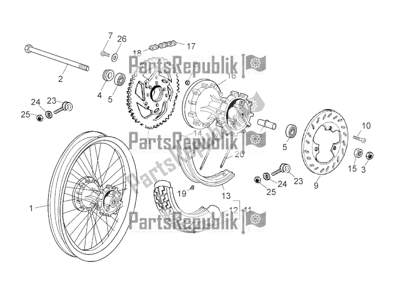 Todas las partes para Rueda Trasera de Aprilia RX 50 2016