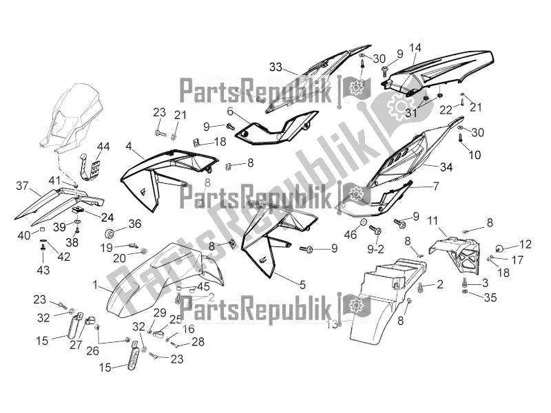 Todas las partes para Cuerpo de Aprilia RX 50 2017