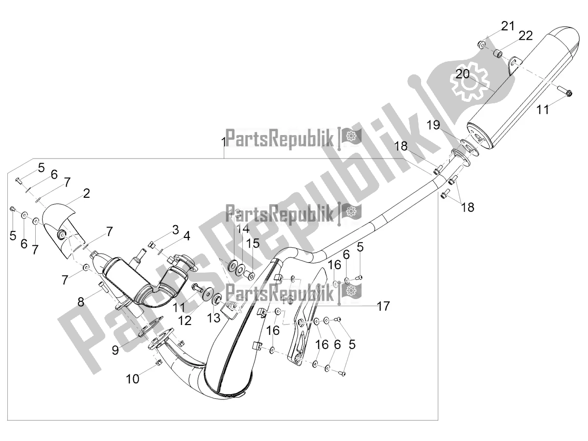 All parts for the Exhaust Pipe of the Aprilia RX 50 Factory 2018