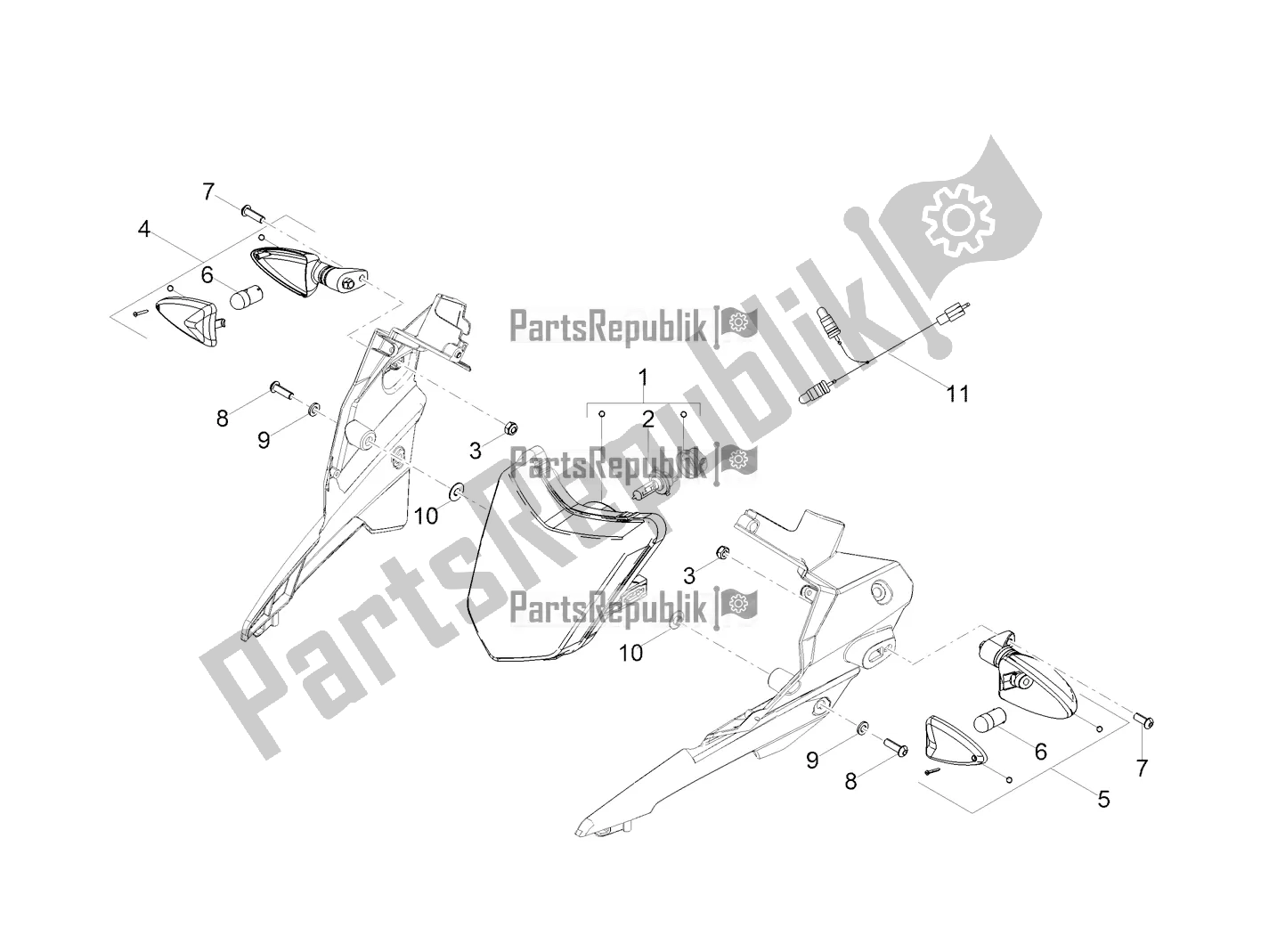 All parts for the Front Lights of the Aprilia RX 50 Factory 2018