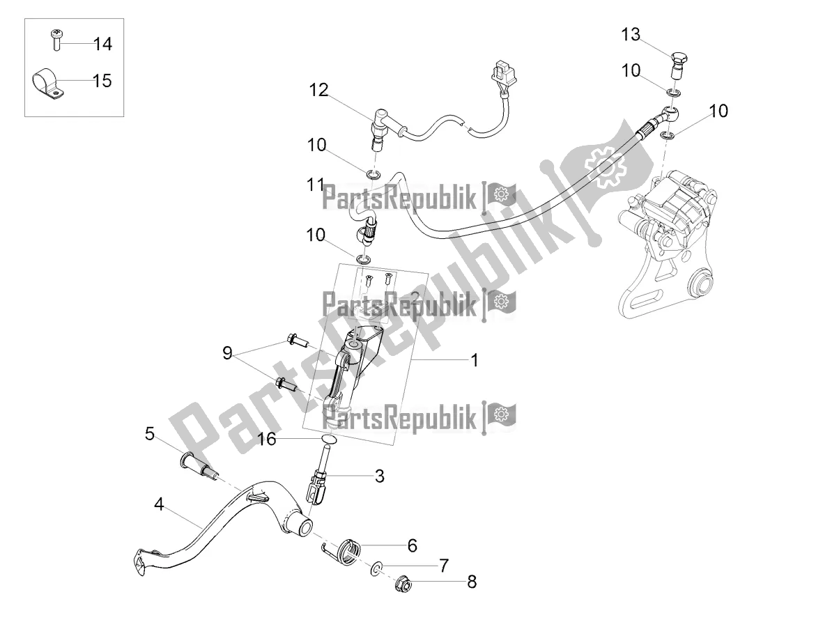 All parts for the Rear Master Cylinder of the Aprilia RX 50 Factory 2018