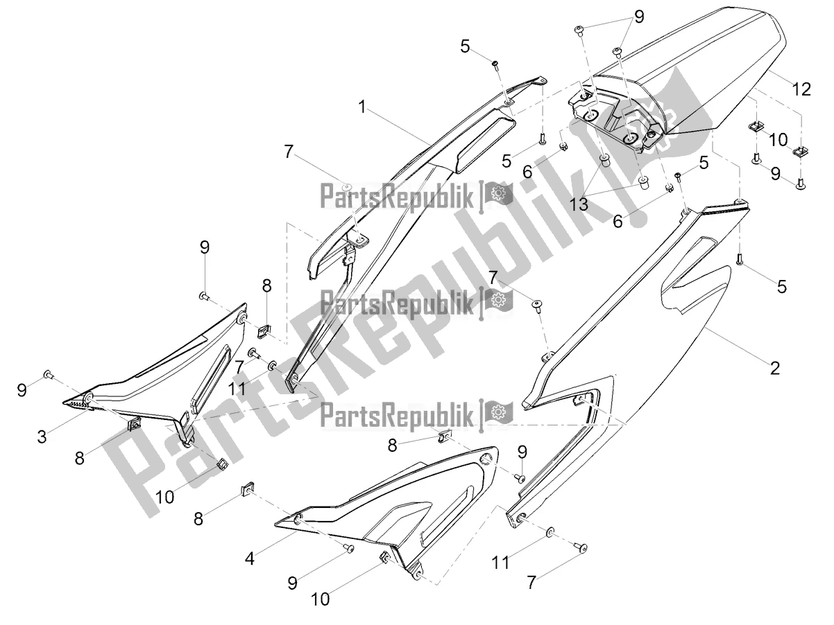 All parts for the Rear Body of the Aprilia RX 50 Factory 2019