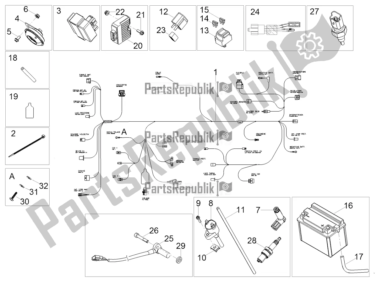 All parts for the Central Electrical System of the Aprilia RX 50 Factory 2020