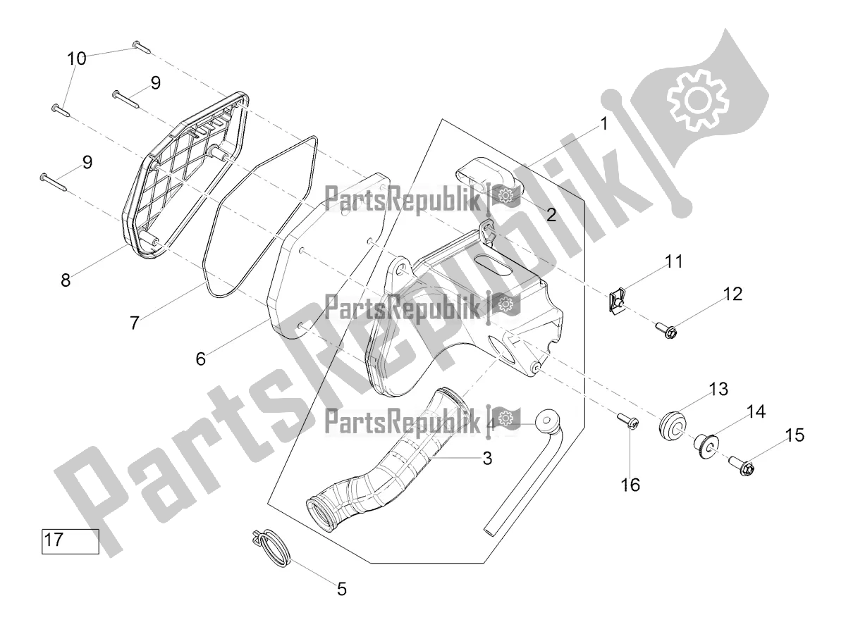 All parts for the Air Box of the Aprilia RX 50 Factory 2021