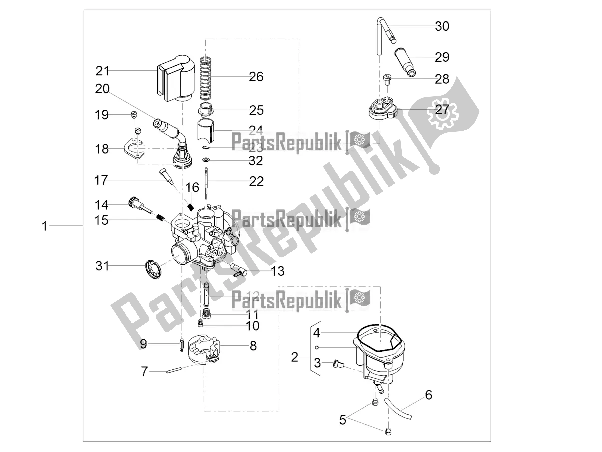 Tutte le parti per il Carburatore del Aprilia RX 50 Factory 2021