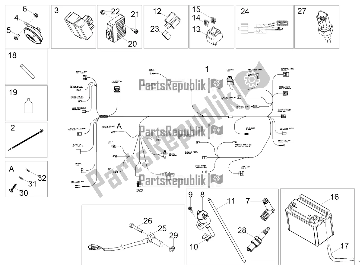 All parts for the Central Electrical System of the Aprilia RX 50 Factory 2021