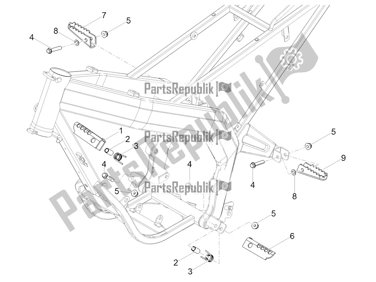 All parts for the Foot Rests of the Aprilia RX 50 Factory 2021