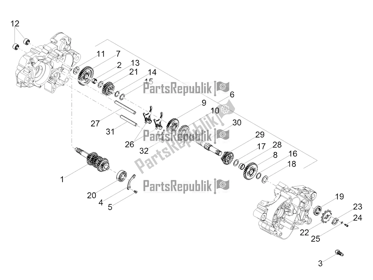 Toutes les pièces pour le Réducteur - Engrenage du Aprilia RX 50 Factory 2021