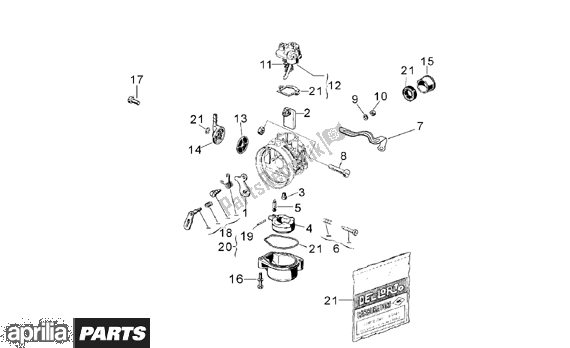 All parts for the Carburettor Ii of the Aprilia RX Enduro-mx Supermotard 215 50 1995 - 2003