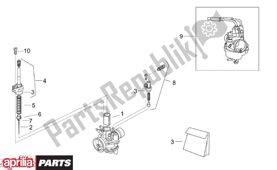 Alle onderdelen voor de Carburettor Iii van de Aprilia RX Enduro-mx Supermotard 215 50 1995 - 2003