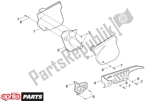 Wszystkie części do Central Body Enduro Aprilia RX Enduro-mx Supermotard 215 50 1995 - 2003