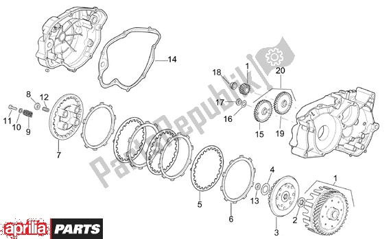 Todas as partes de Clutch do Aprilia RX Enduro-mx Supermotard 215 50 1995 - 2003