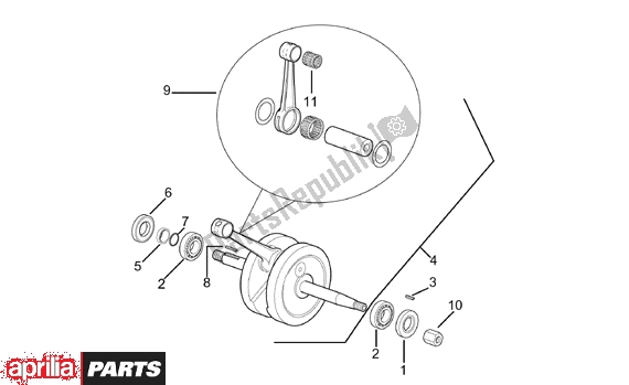 All parts for the Drive Shaft of the Aprilia RX Enduro-mx Supermotard 215 50 1995 - 2003