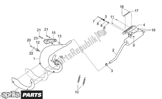 Todas as partes de Exhaust Pipe do Aprilia RX Enduro-mx Supermotard 215 50 1995 - 2003