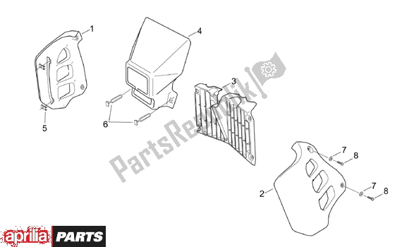 All parts for the Front Body Ii Enduro of the Aprilia RX Enduro-mx Supermotard 215 50 1995 - 2003