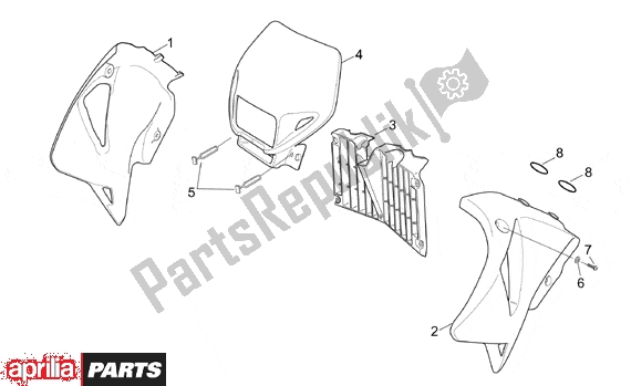 Alle onderdelen voor de Front Body Ii Supermotard van de Aprilia RX Enduro-mx Supermotard 215 50 1995 - 2003