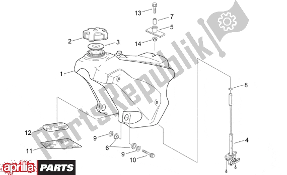 Tutte le parti per il Fuel Tank del Aprilia RX Enduro-mx Supermotard 215 50 1995 - 2003