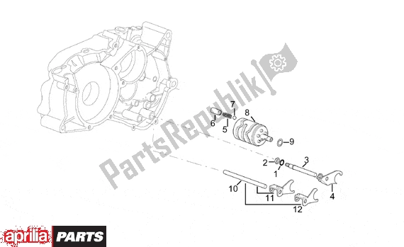 Alle onderdelen voor de Gearbox Driven Shaft Ii van de Aprilia RX Enduro-mx Supermotard 215 50 1995 - 2003