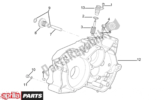 All parts for the Left Crankcase of the Aprilia RX Enduro-mx Supermotard 215 50 1995 - 2003