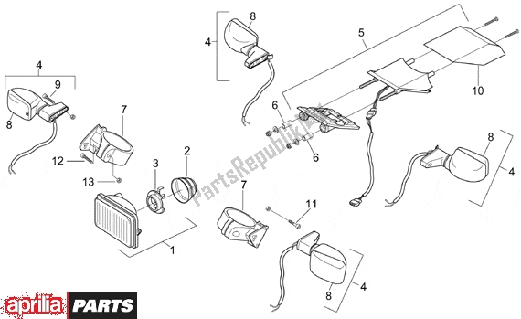 Todas las partes para Lights de Aprilia RX Enduro-mx Supermotard 215 50 1995 - 2003