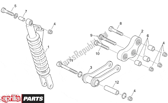 All parts for the Rear Shock Absorber of the Aprilia RX Enduro-mx Supermotard 215 50 1995 - 2003