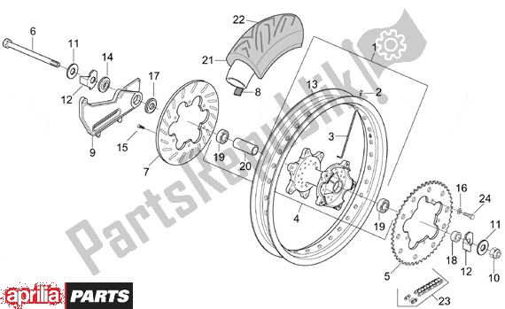 Alle Teile für das Rear Wheel Supermotard des Aprilia RX Enduro-mx Supermotard 215 50 1995 - 2003