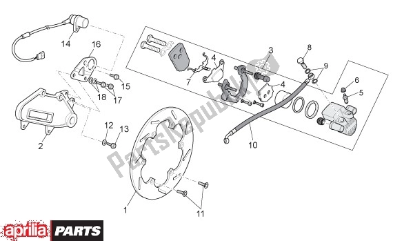 Todas as partes de Achterwielremklauw do Aprilia Rx-sx 43 125 2008 - 2010