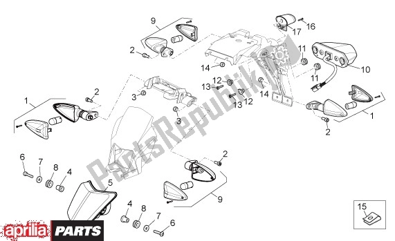 Tutte le parti per il Koplamp Achterlicht del Aprilia Rx-sx 43 125 2008 - 2010