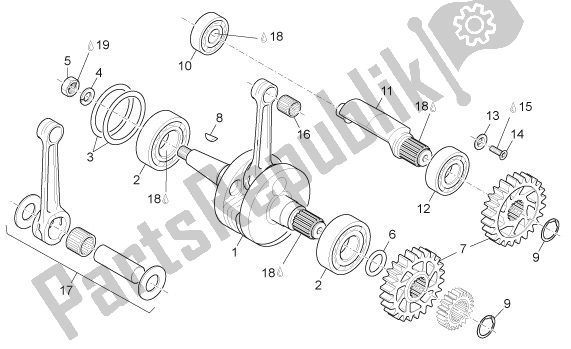 Alle Teile für das Kurbelwelle des Aprilia Rx-sx 43 125 2008 - 2010