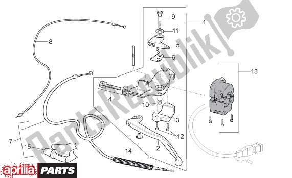 Alle onderdelen voor de Schakelingen Links van de Aprilia Rx-sx 43 125 2008 - 2010