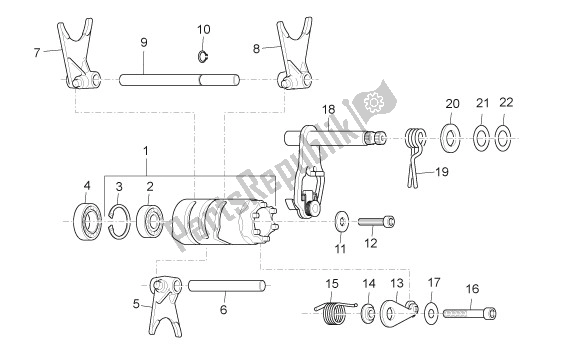 Tutte le parti per il Transmissie Schakeling del Aprilia Rx-sx 43 125 2008 - 2010