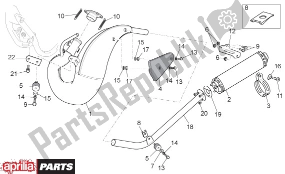 All parts for the Uitlaatgroep of the Aprilia Rx-sx 43 125 2008 - 2010