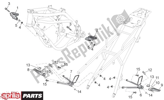 All parts for the Footrests of the Aprilia Rx-sx 43 125 2008 - 2010