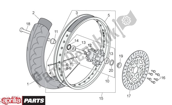 Todas as partes de Roda Da Frente do Aprilia Rx-sx 43 125 2008 - 2010