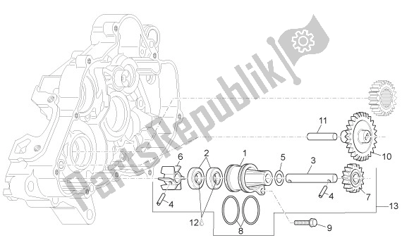 All parts for the Waterpomprondsel of the Aprilia Rx-sx 43 125 2008 - 2010