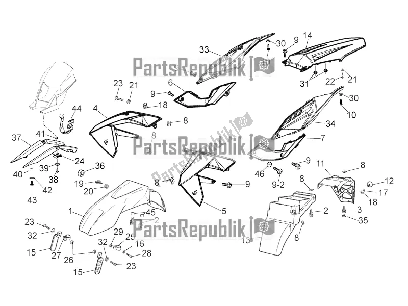 All parts for the Body of the Aprilia RX-SX 50 2016